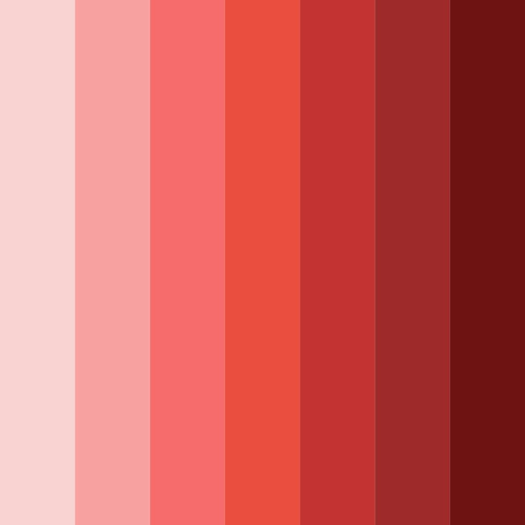 Download deep red shades color palette PNG image (square)
