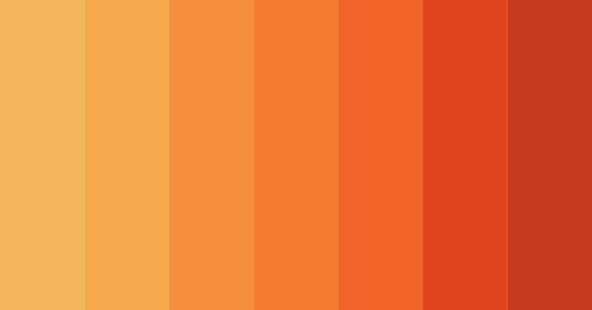 Download shades of orange color palette PNG image (landscape)