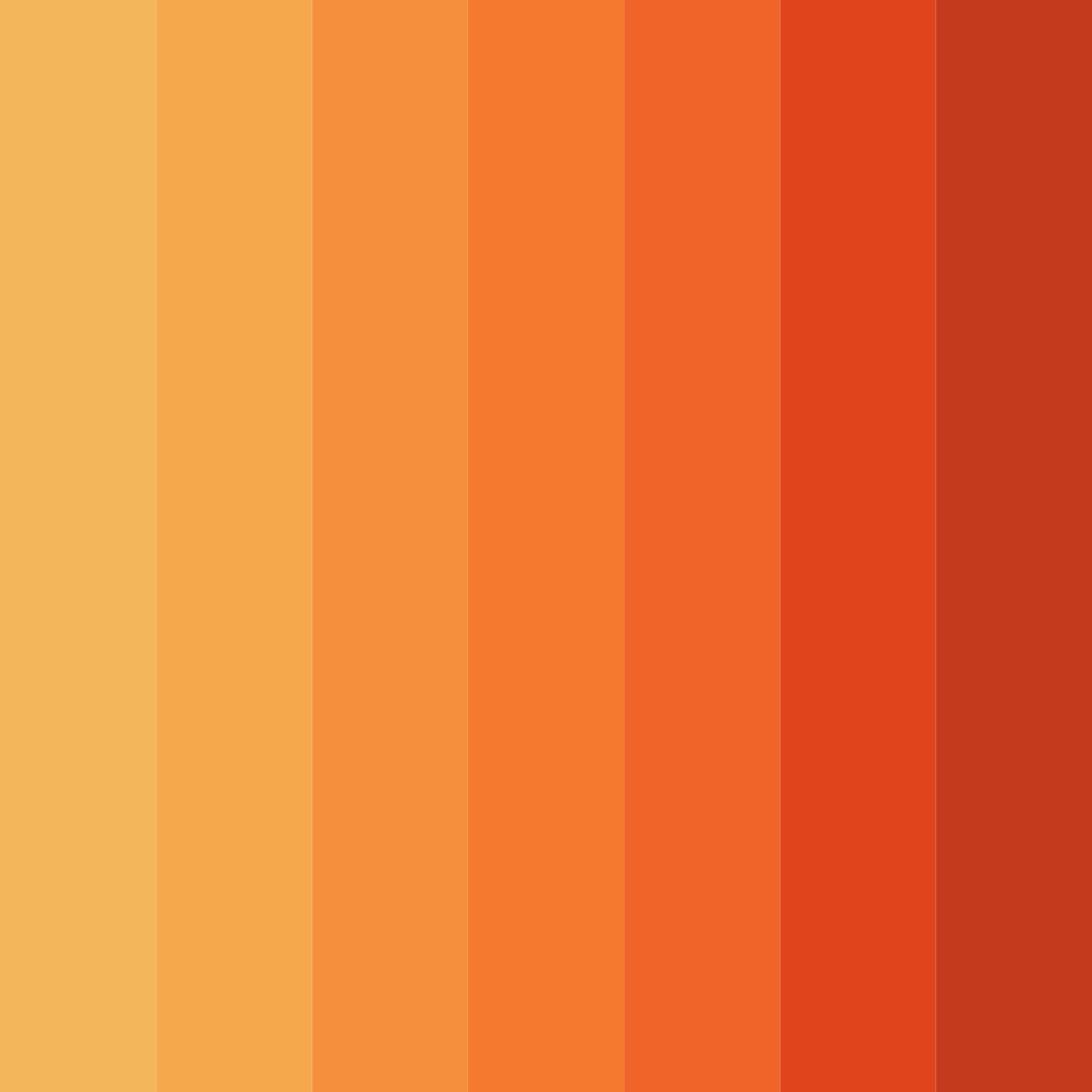 Download shades of orange color palette PNG image (square)