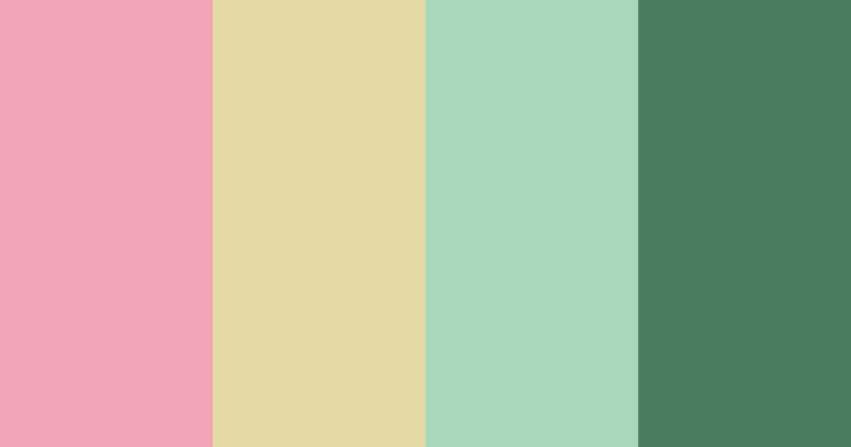 Download pink and green harmony color palette PNG image (landscape)