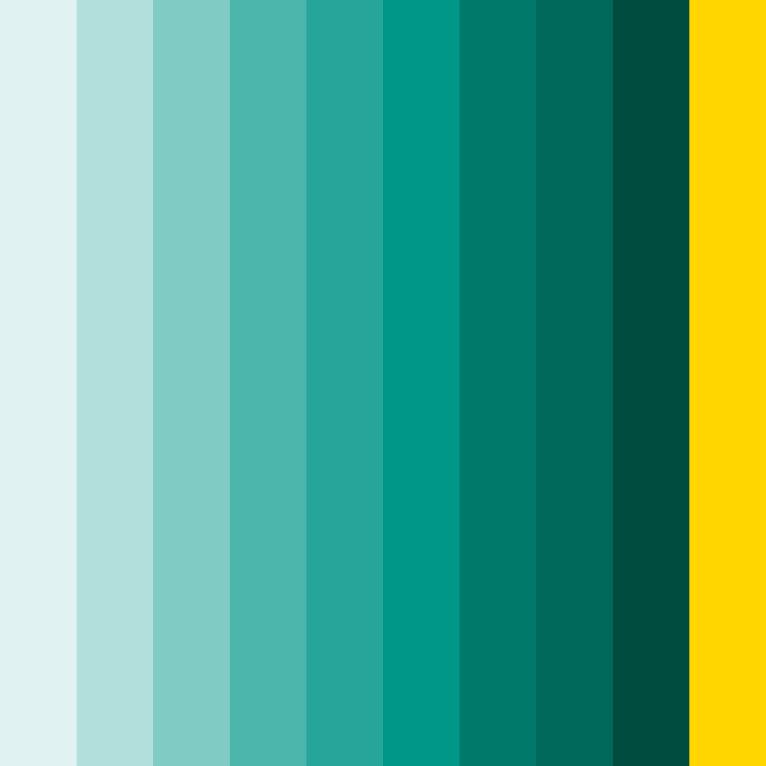 Download teal and gold ocean color palette PNG image (square)