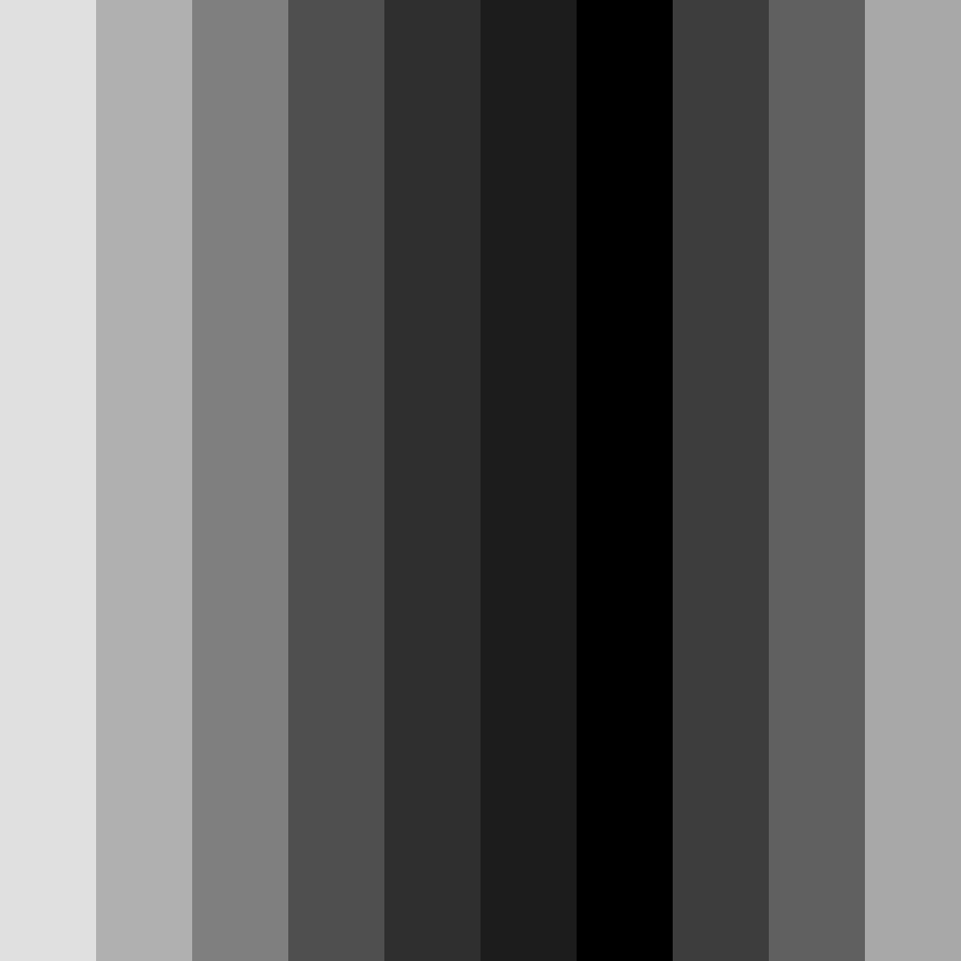 Download shades of black color palette PNG image (square)
