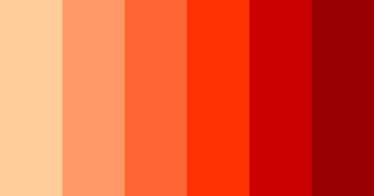 Download vibrant orange red color palette PNG image (landscape)