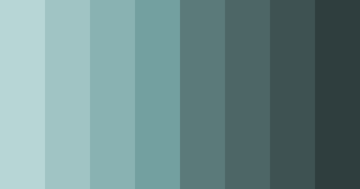 Download shades of teal color palette PNG image (landscape)