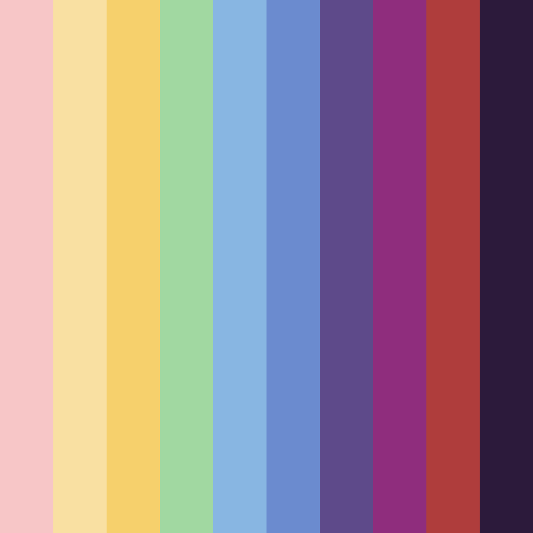 Download whimsical haunts color palette PNG image (square)