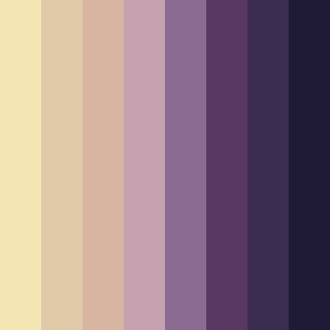 Download whimsical twilight color palette PNG image (square)