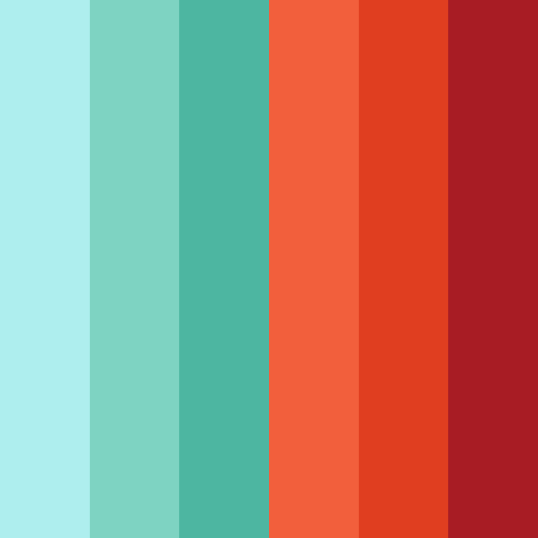 Download teal and poppy color palette PNG image (square)