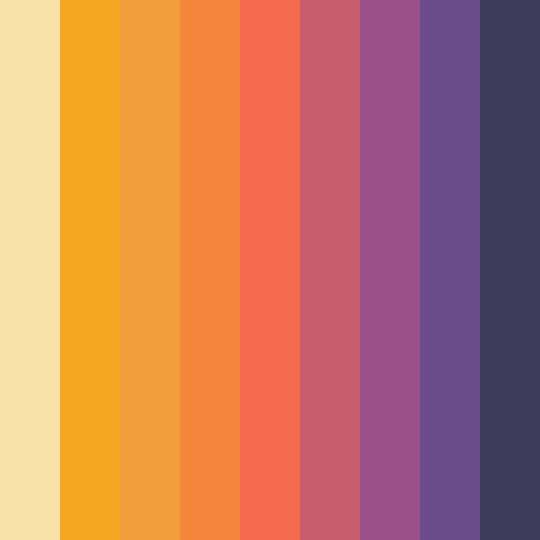 Download sunset shades color palette PNG image (square)
