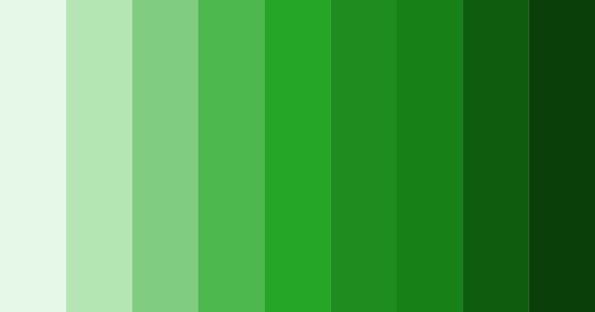 Download shades of green color palette PNG image (landscape)