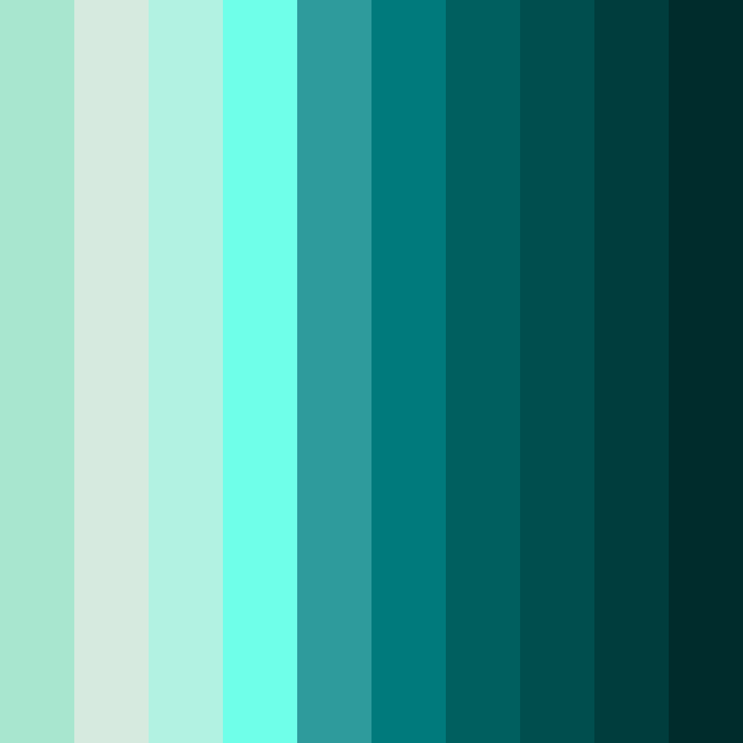 Download shades of green ocean color palette PNG image (square)