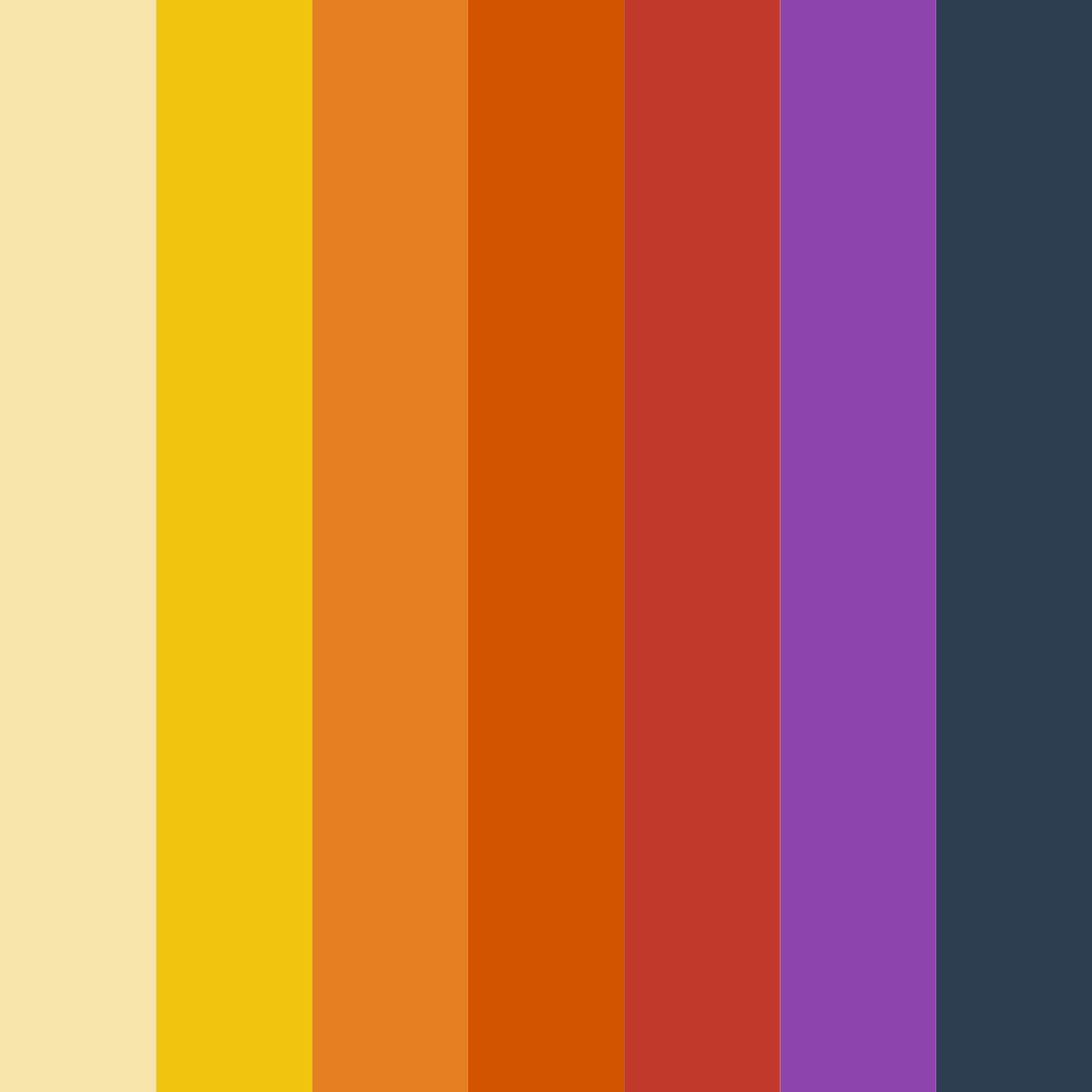 Download warm sunset color palette PNG image (square)