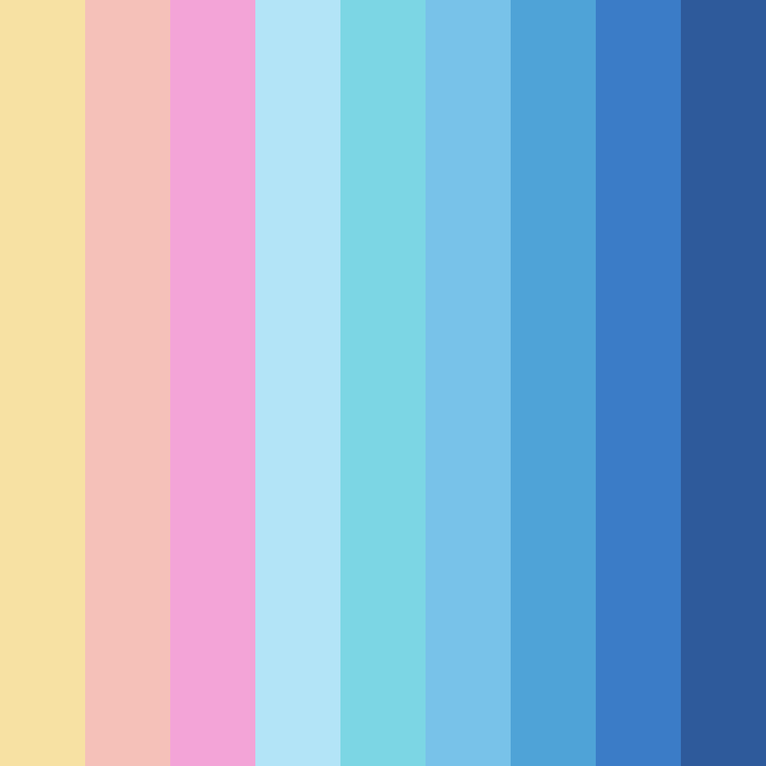 Download bright blue cartoon intro color palette PNG image (square)