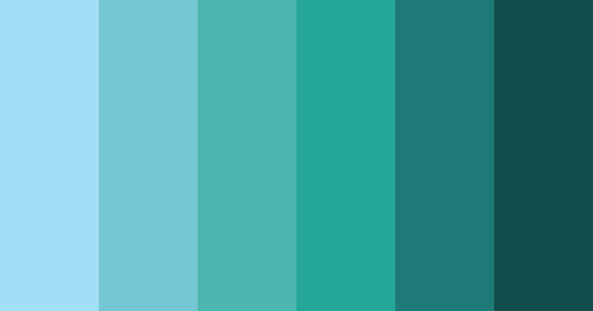 Download shades of teal color palette PNG image (landscape)