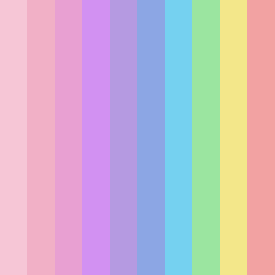 Download pastel rainbow color palette PNG image (square)