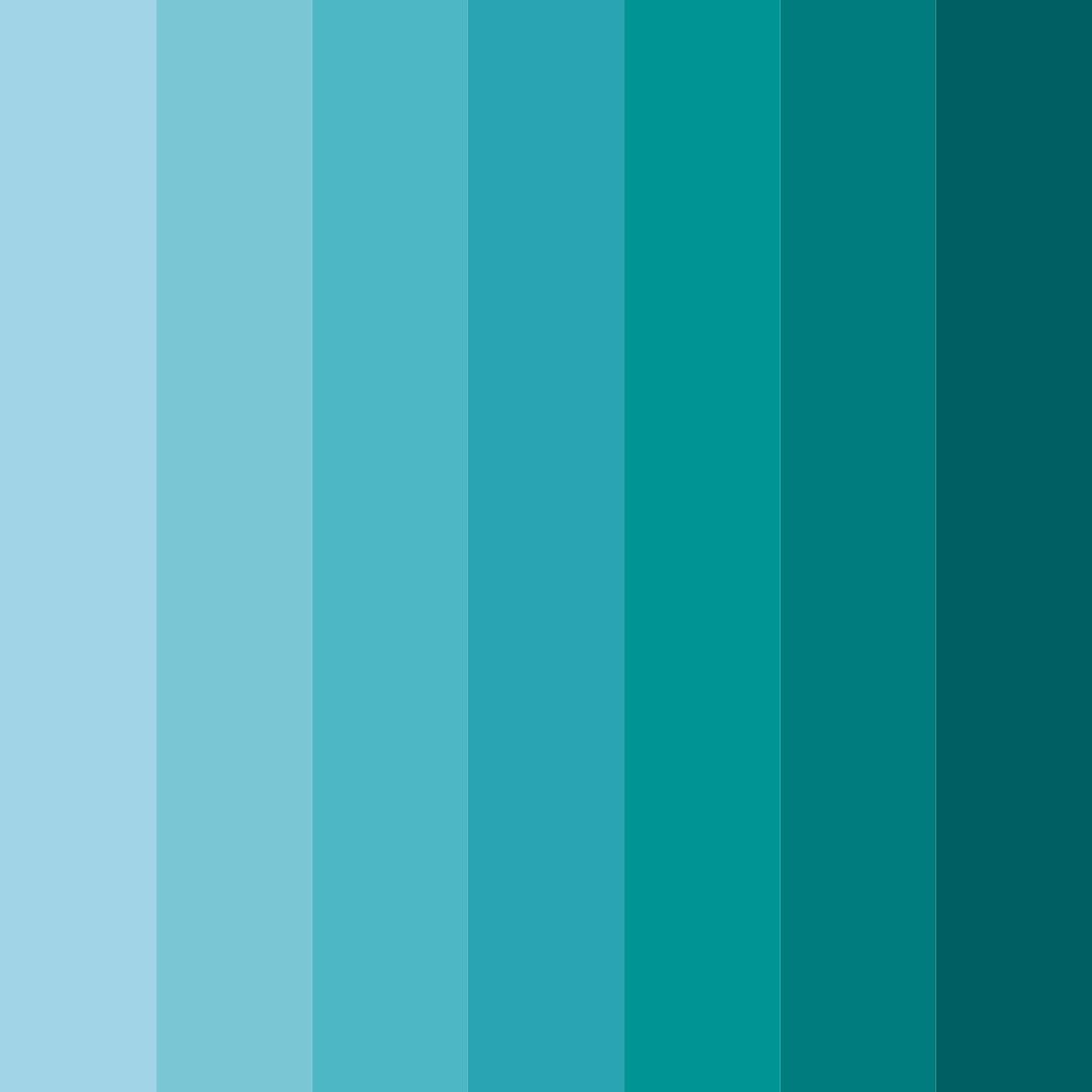 Download shades of green blue color palette PNG image (square)