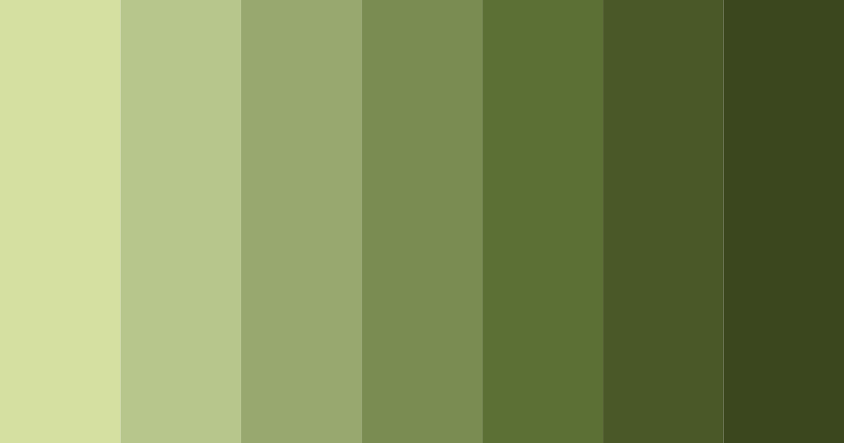 Download shades of olive color palette PNG image (landscape)