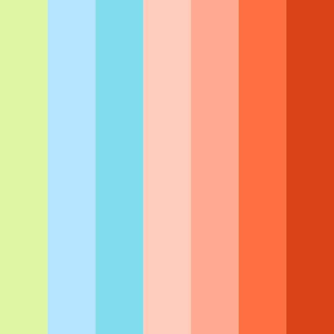 Download tropical sunrise color palette PNG image (square)