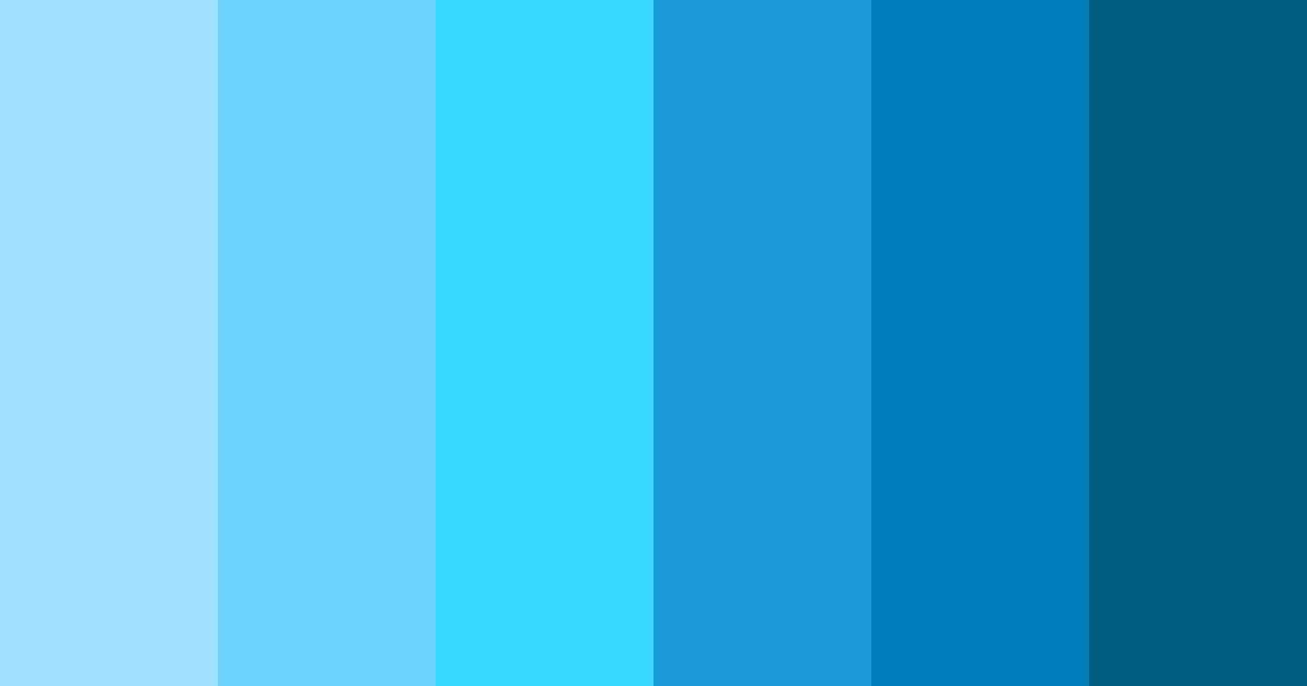 Download shades of blue color palette PNG image (landscape)