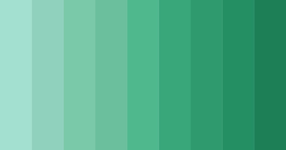Download emerald green shades color palette PNG image (landscape)