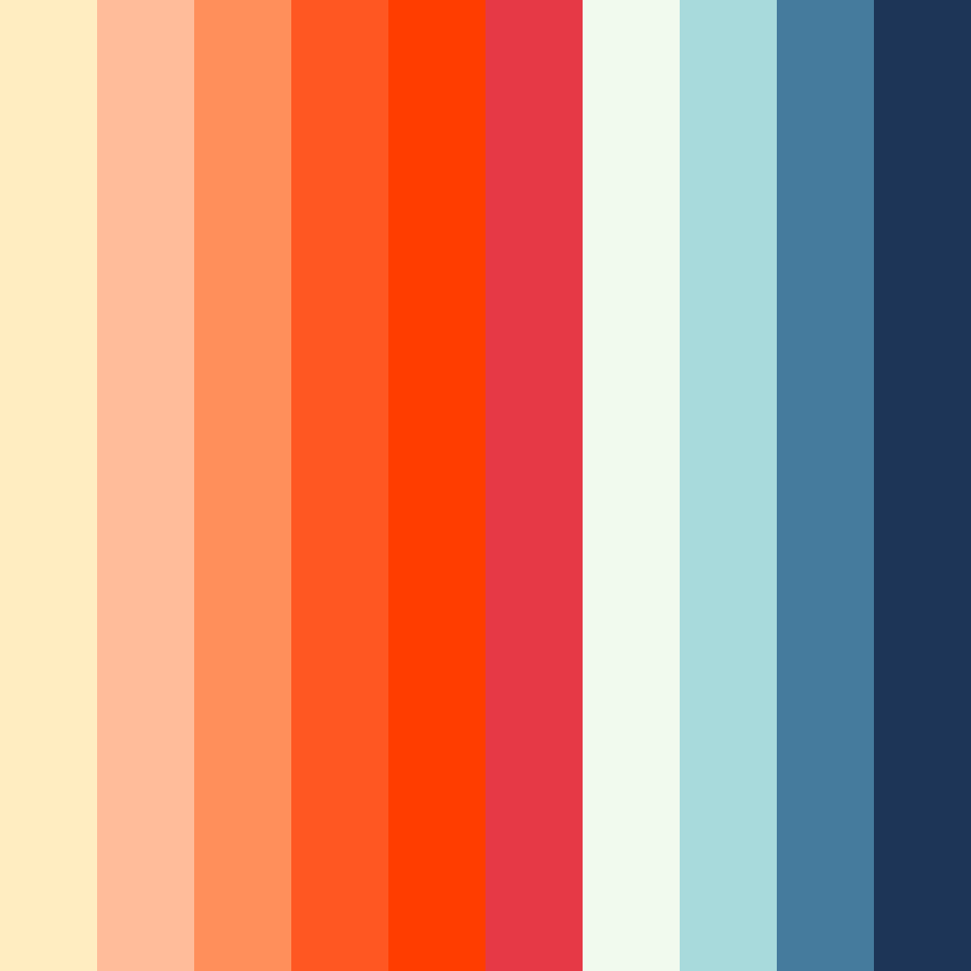 Download orange summer color palette PNG image (square)