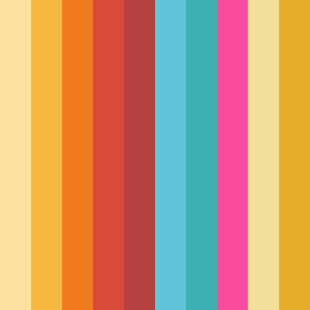 Download vibrant orange sunset color palette PNG image (square)