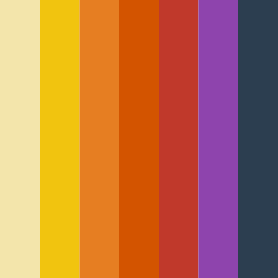 Download sunset shades color palette PNG image (square)