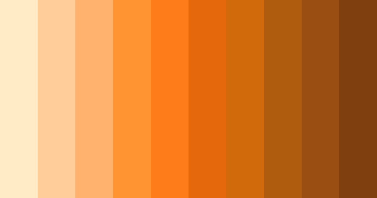 Download sunset orange shades color palette PNG image (landscape)