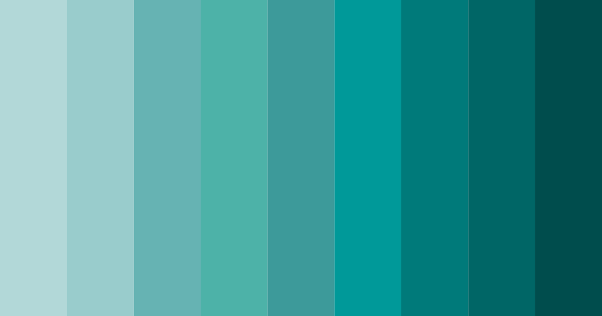 Download teal tones color palette PNG image (landscape)