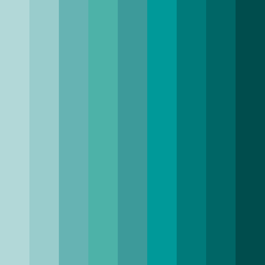 Download teal tones color palette PNG image (square)