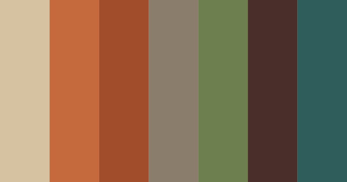 Download earthy tones color palette PNG image (landscape)