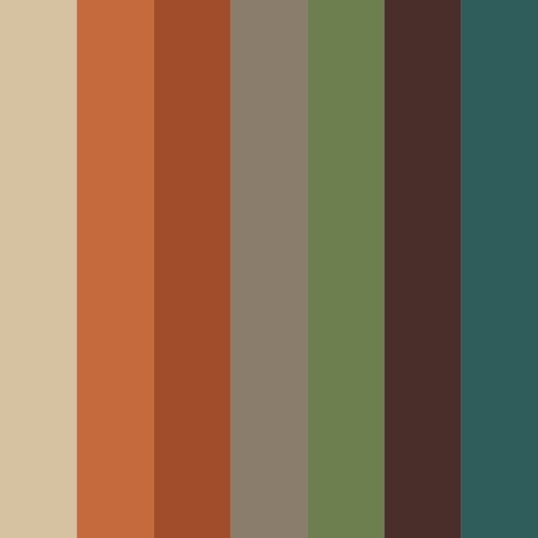 Download earthy tones color palette PNG image (square)