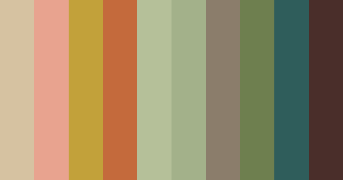 Download earthy tones color palette PNG image (landscape)