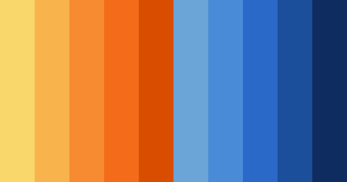 Download orange blue sunset color palette PNG image (landscape)