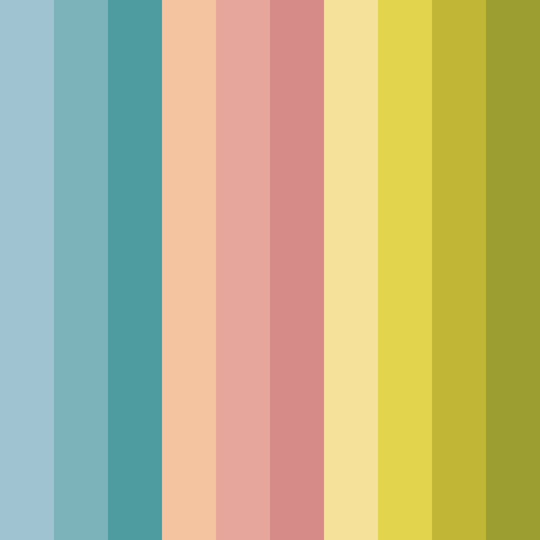 Download teal and coral harmony color palette PNG image (square)