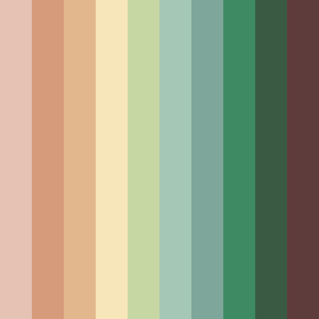 Download autumnal harmony color palette PNG image (square)