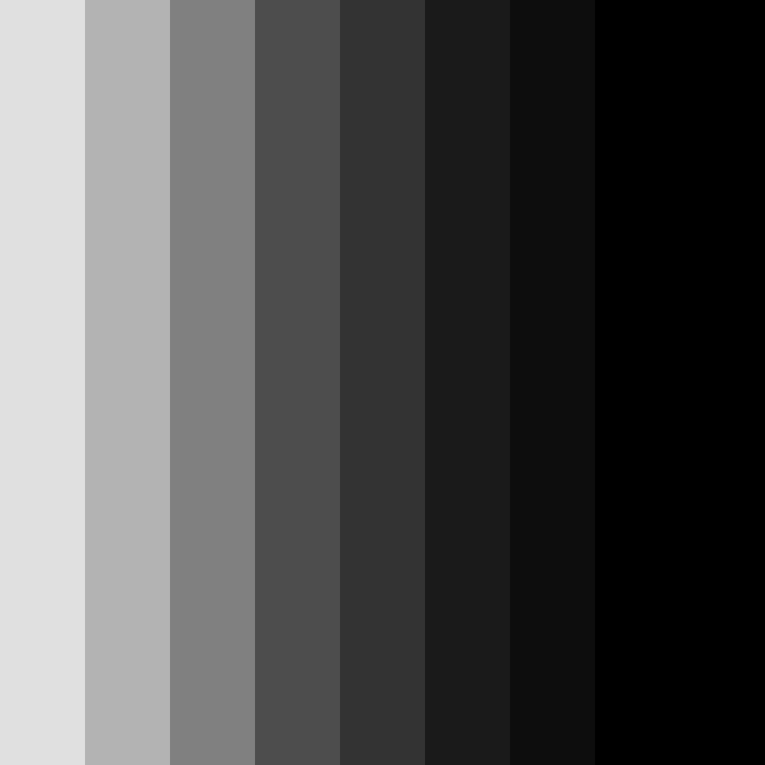Download shades of black color palette PNG image (square)