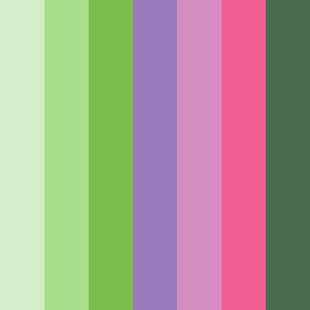 Download vibrant green dream color palette PNG image (square)