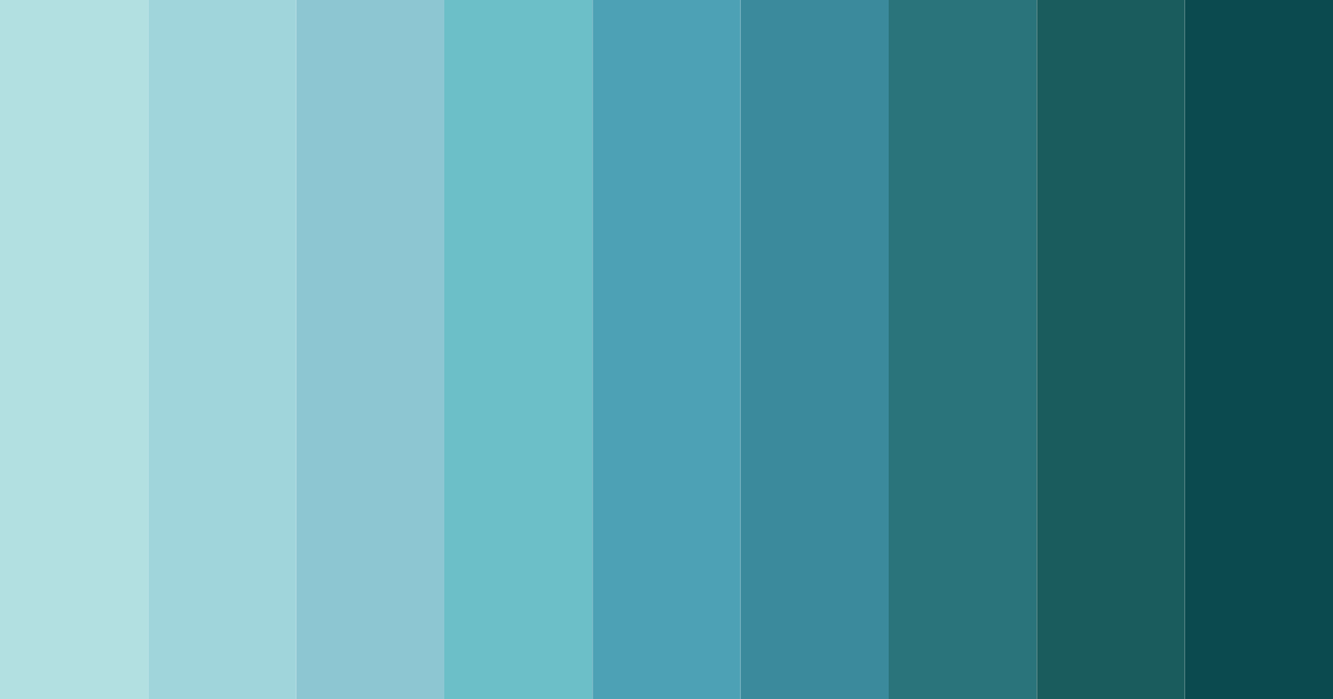 Download petrol blue shades color palette PNG image (landscape)