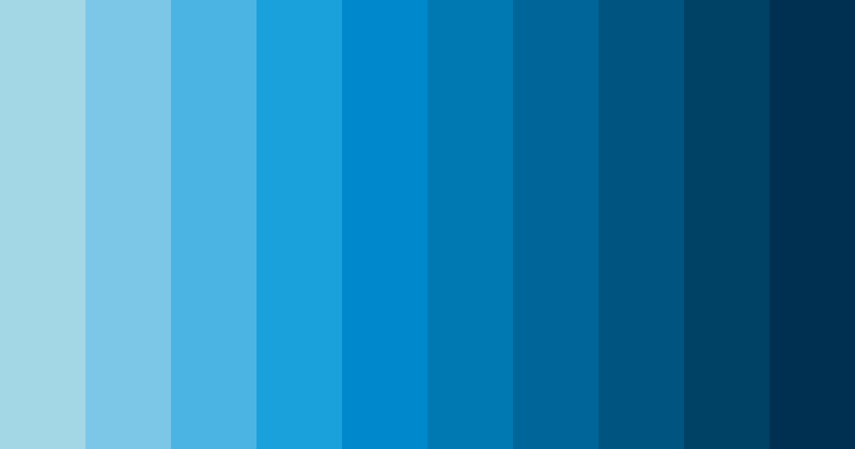 Download bright neon blue color palette PNG image (landscape)