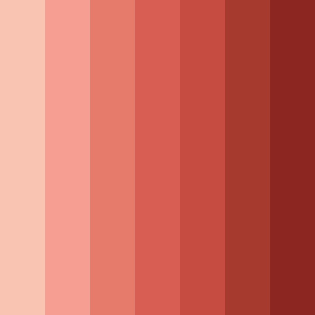 Download coral shades color palette PNG image (square)
