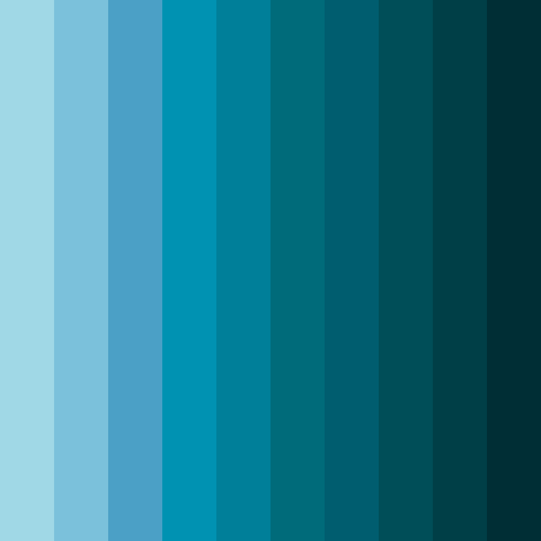 Download cyan cascade color palette PNG image (square)
