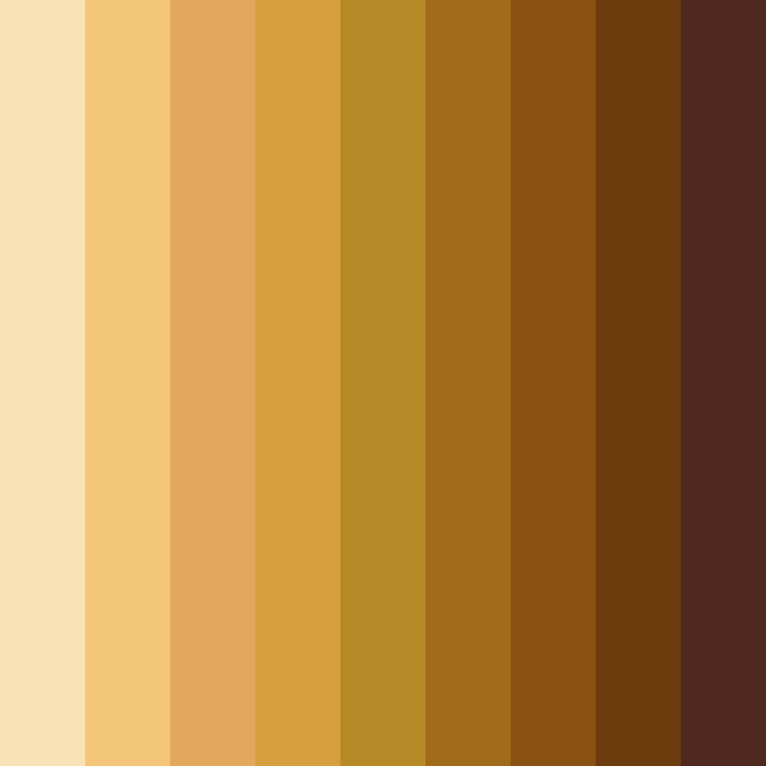 Download golden ochre shades color palette PNG image (square)