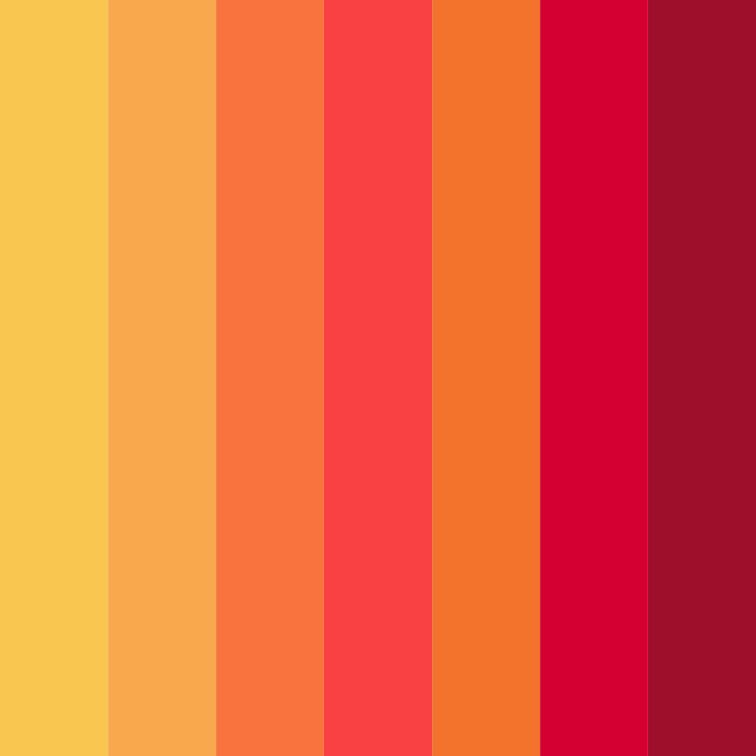 Download bold orange sunset color palette PNG image (square)