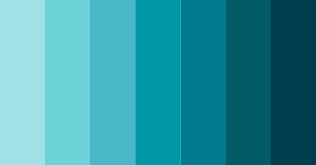 Download teal mermaid color palette PNG image (landscape)