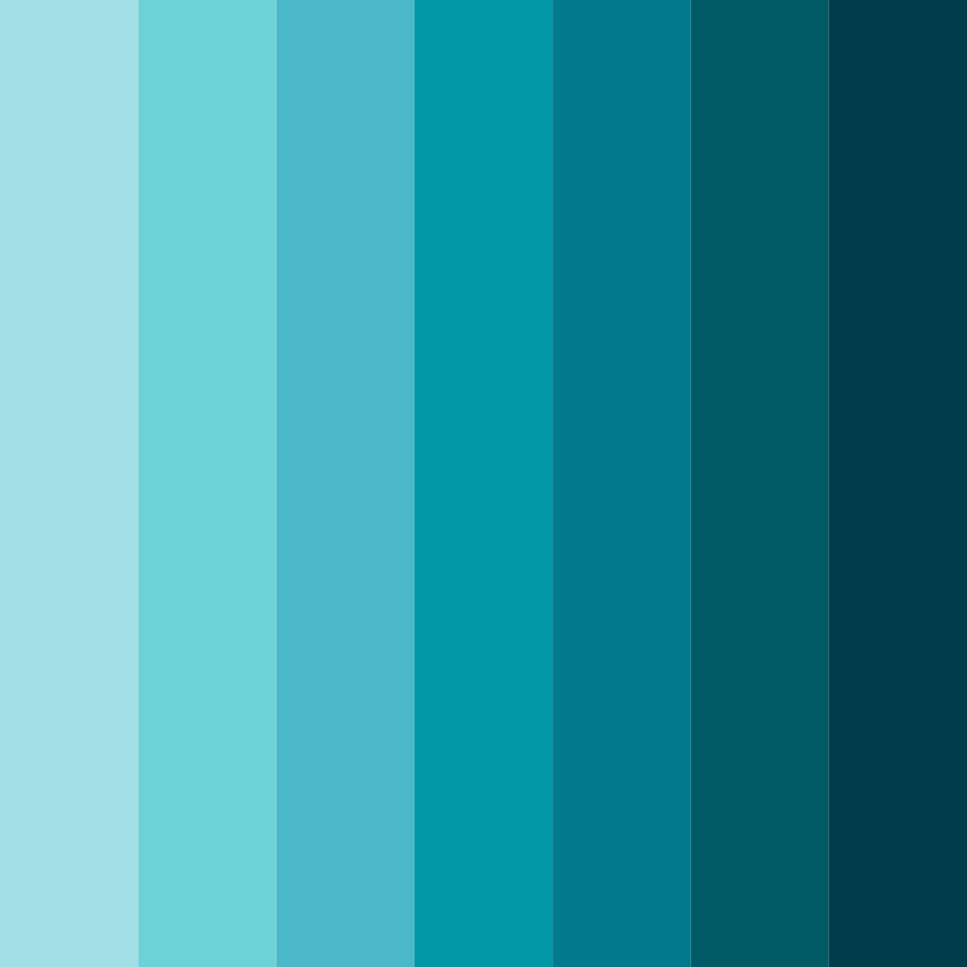 Download teal mermaid color palette PNG image (square)