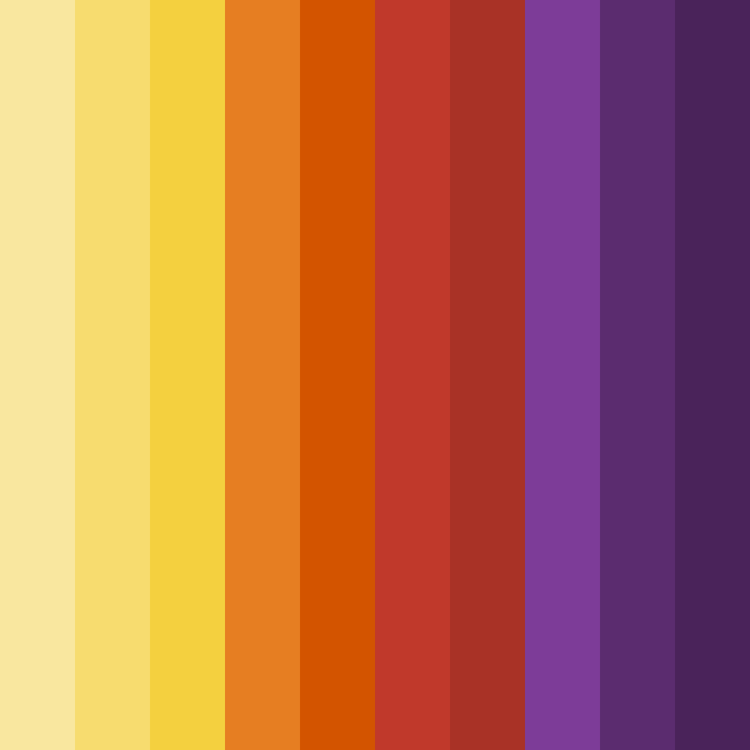 Download warm sunset color palette PNG image (square)