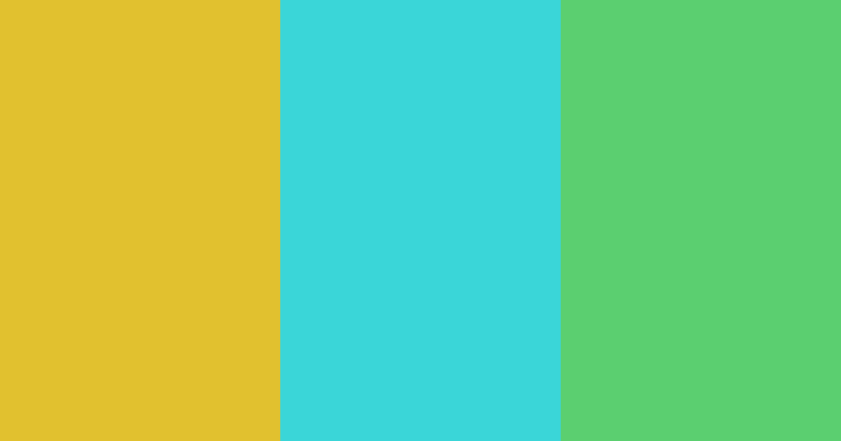 Download bright gold and turquoise green color palette PNG image (landscape)