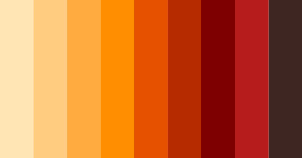 Download shades of orange color palette PNG image (landscape)