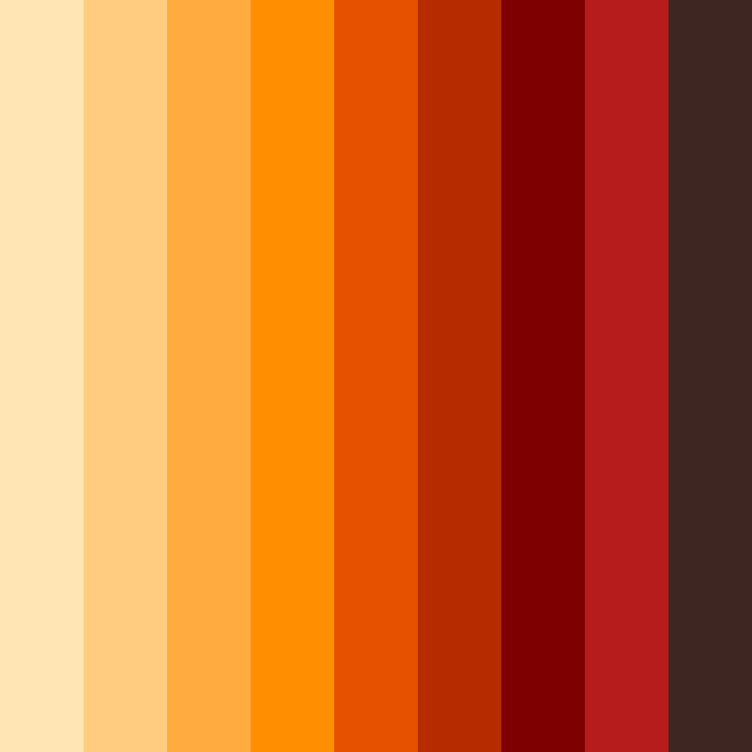 Download shades of orange color palette PNG image (square)
