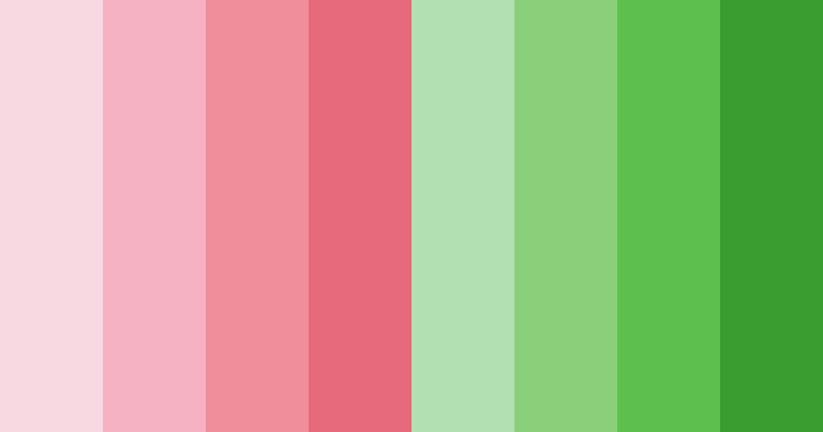 Download pink greenery color palette PNG image (landscape)